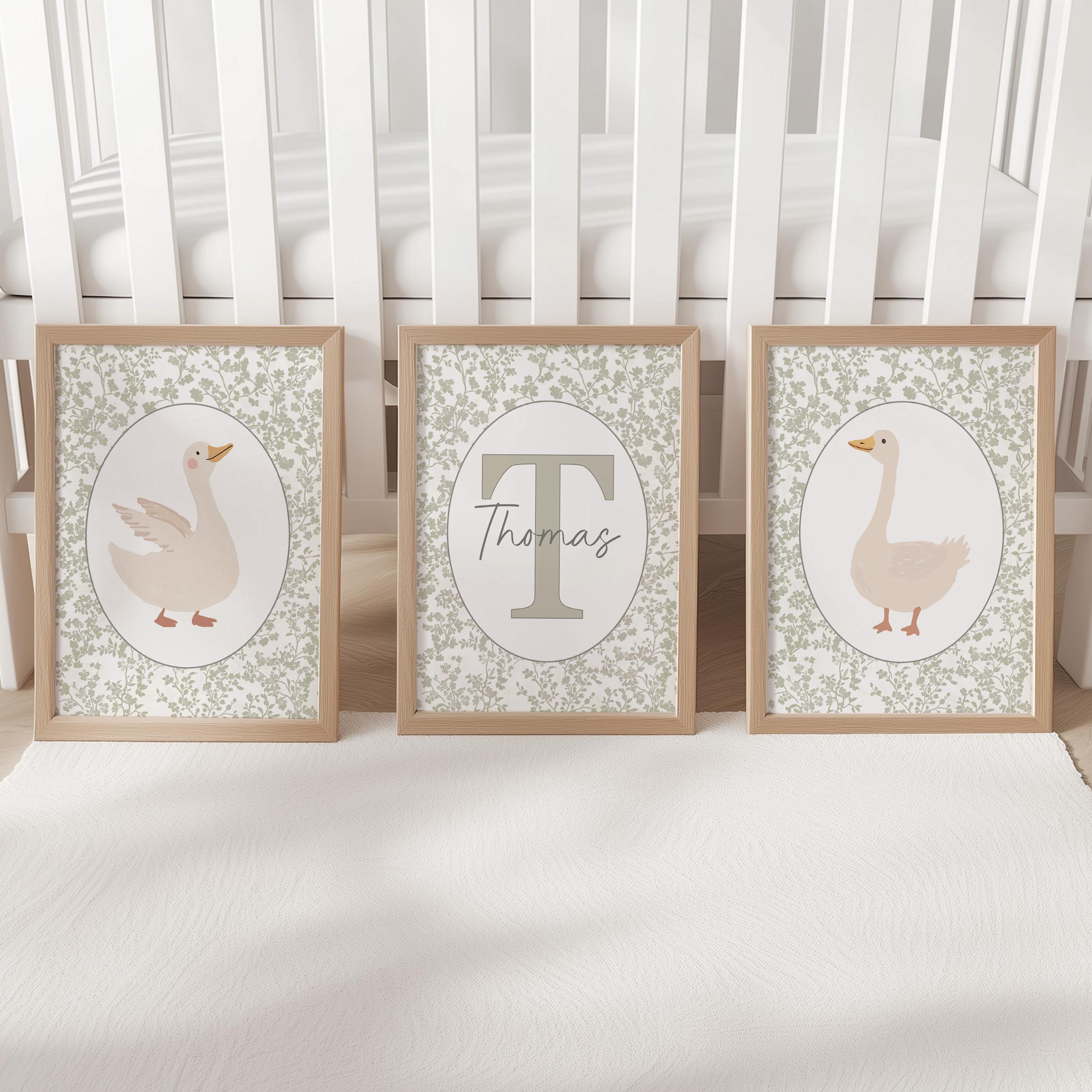 Art Print Framed - Goose Personalised Set of 3 Prints