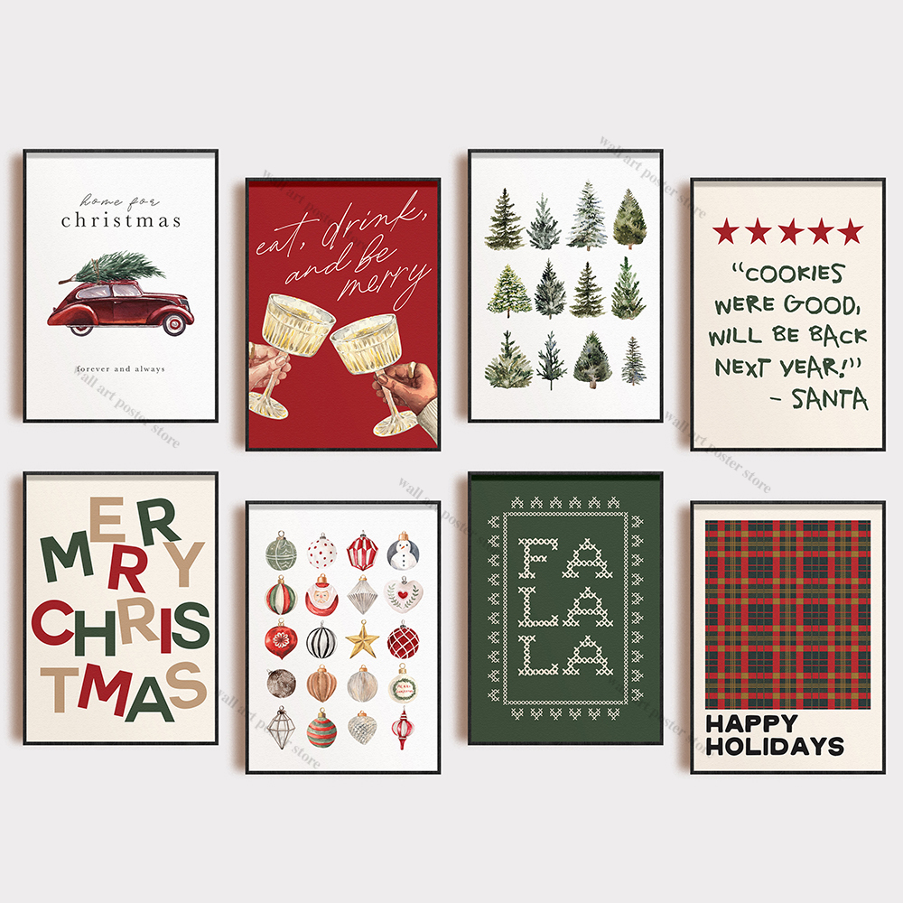 Art Print Framed - Classic Christmas Prints Poster Wall Art