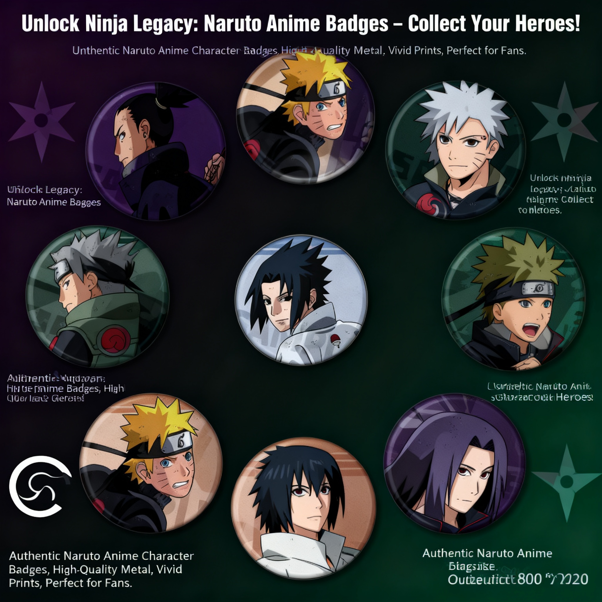 Naruto Anime Badge Pin Set Kak - Anime Merchandise Naruto avis et prix