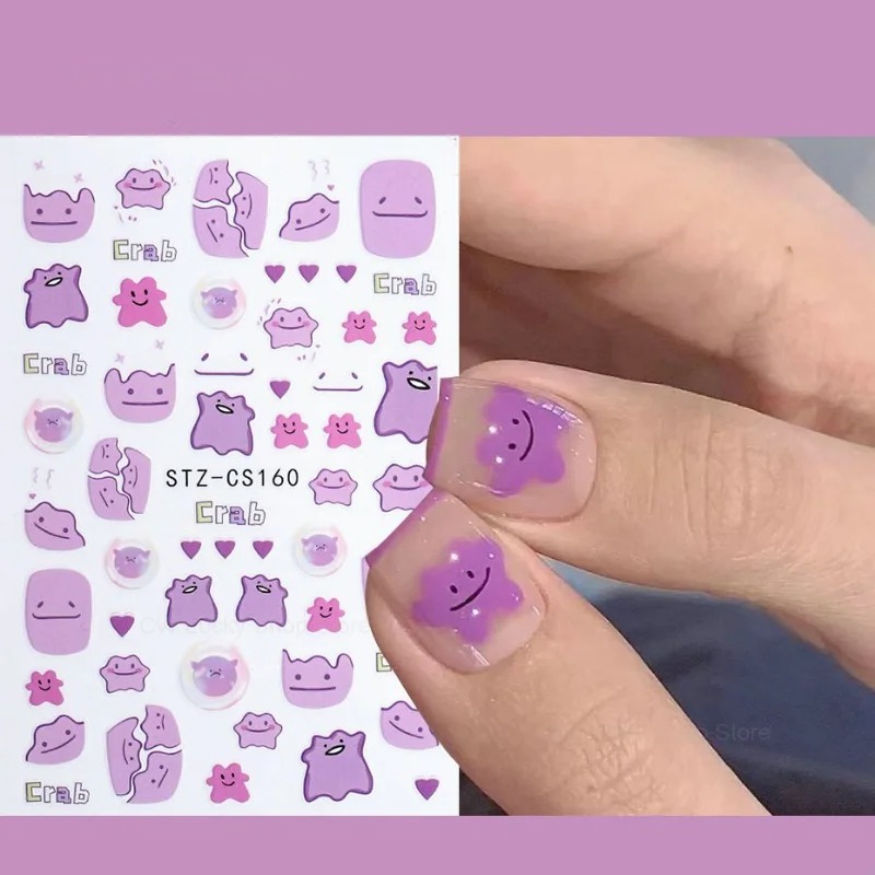 Pokemon Ditto Nail Art Sticker - Anime Merchandise Nepal avis et prix