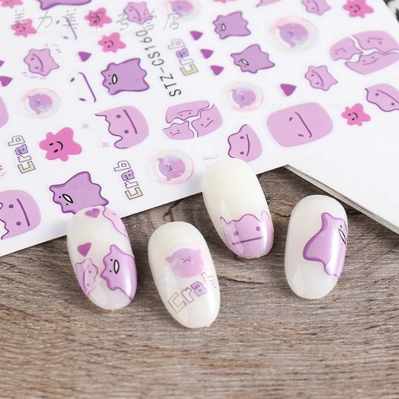 Pokemon Ditto Nail Art Sticker - Anime Merchandise Nepal avis et prix