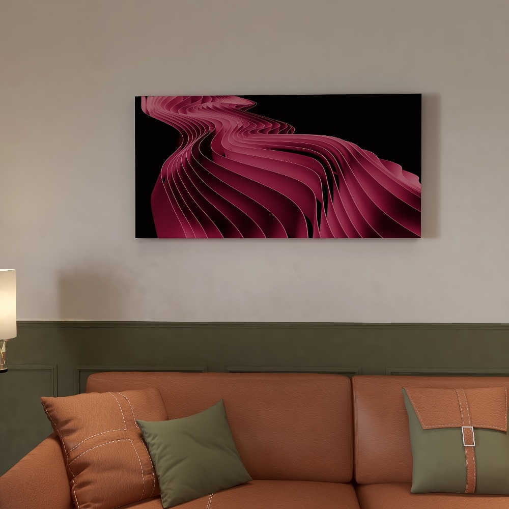 Elegant Pink Line Art painting - Art Print Framed avis et prix