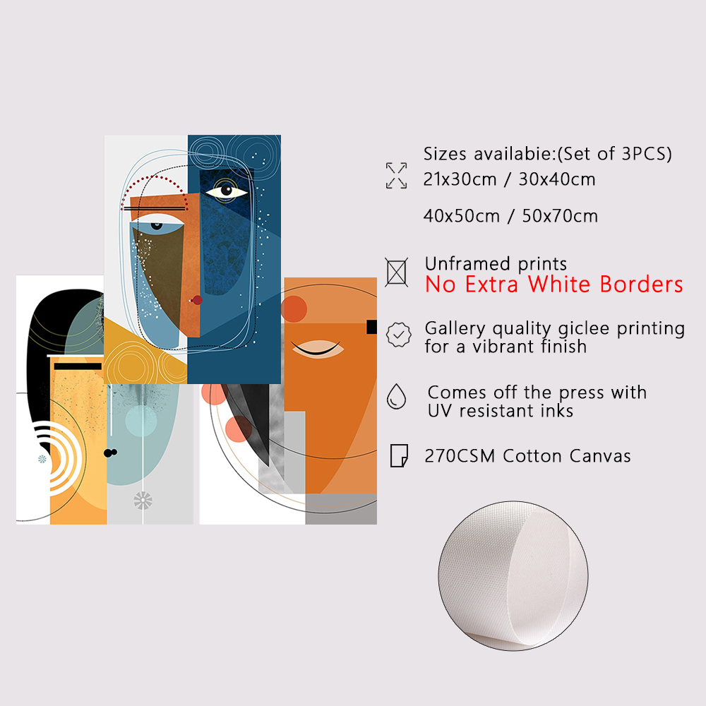 Frameless 3PCS  Abstract Geome - Art Print Framed avis et prix