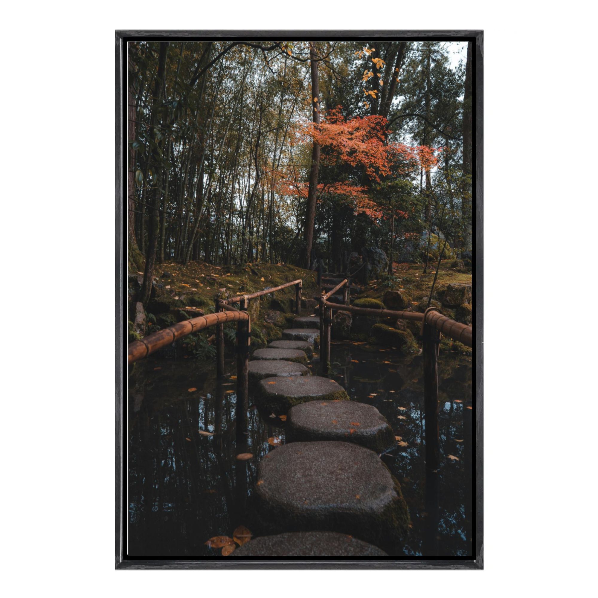 Japanese Autumn Tree-Lined Pat - Art Print Framed avis et prix