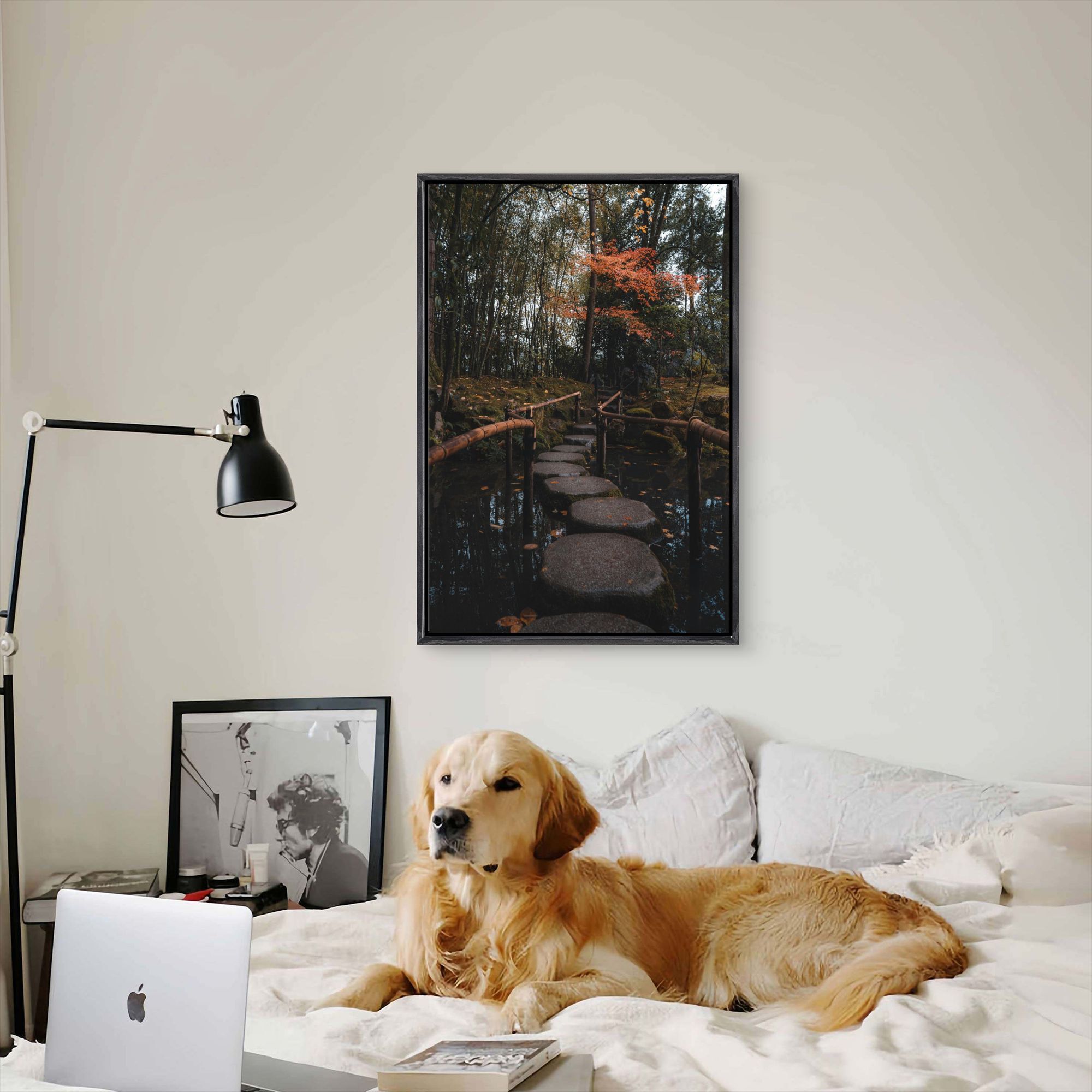 Japanese Autumn Tree-Lined Pat - Art Print Framed avis et prix
