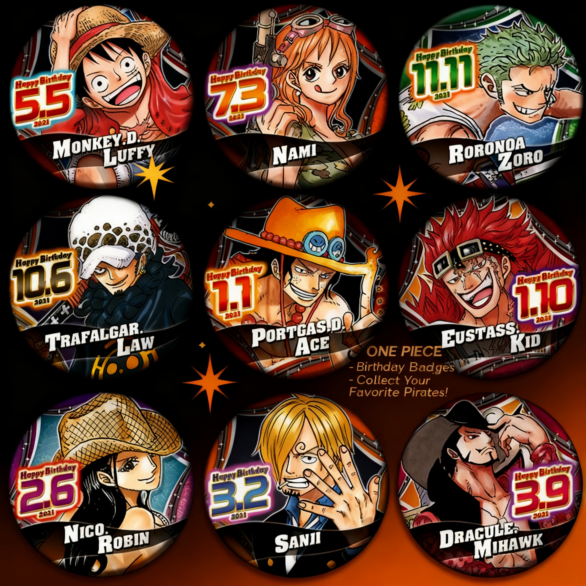 One Piece Anime Badge Pin Set  - Anime Merchandise China avis et prix
