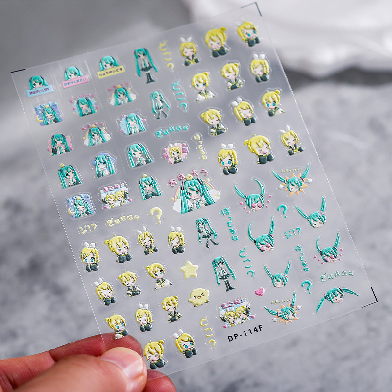 1PCS Hatsune Miku Cartoon Nail - Anime Merchandise Nepal avis et prix