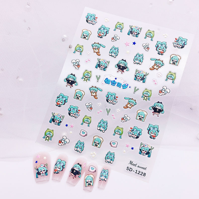 1PCS Hatsune Miku Cartoon Nail - Anime Merchandise Nepal avis et prix