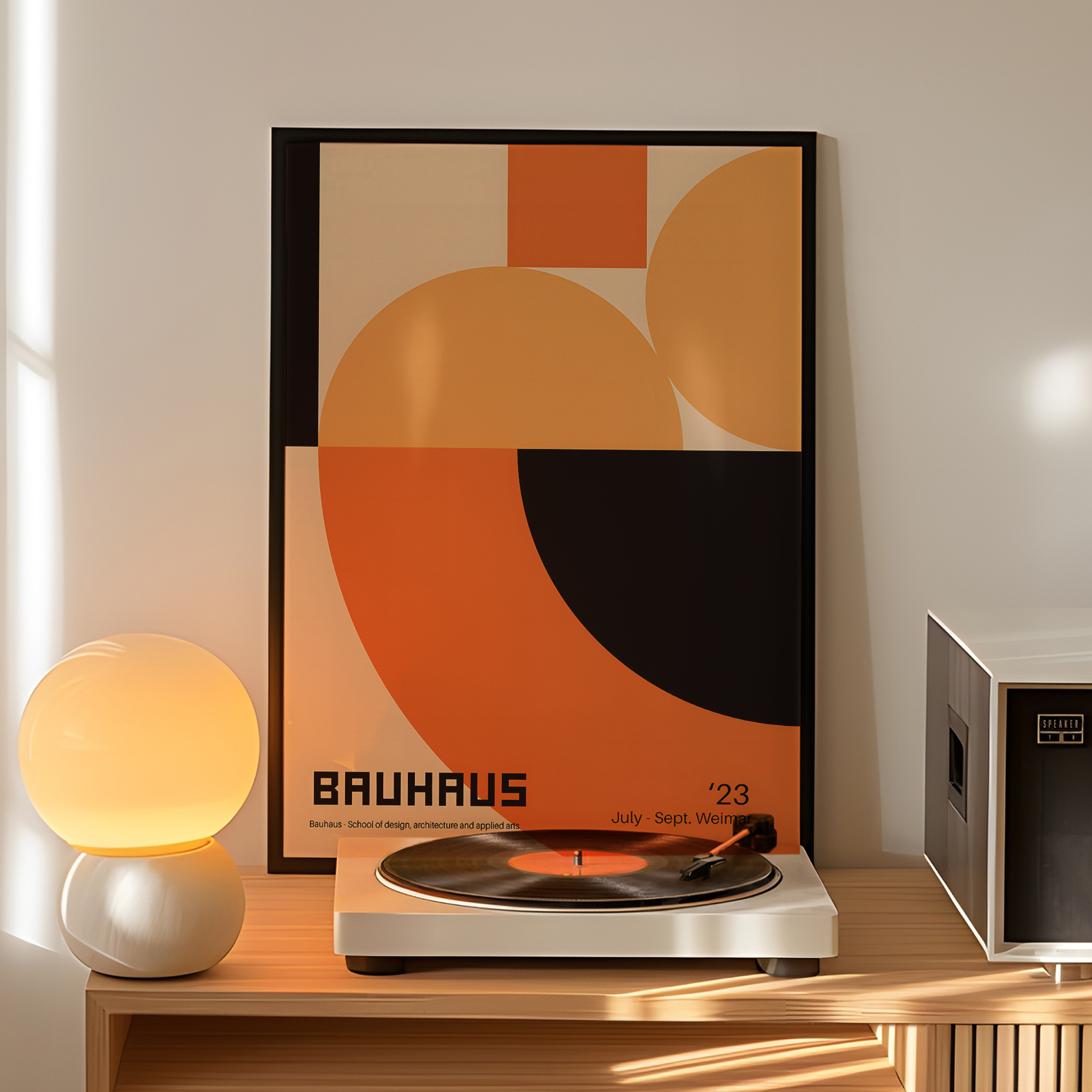Modern Geometry Bauhaus School - Art Print Framed avis et prix