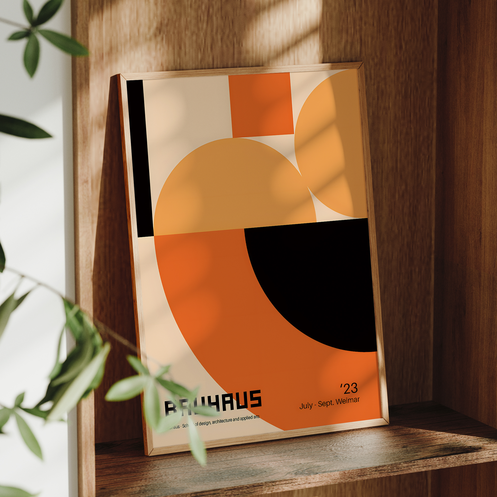 Modern Geometry Bauhaus School - Art Print Framed avis et prix