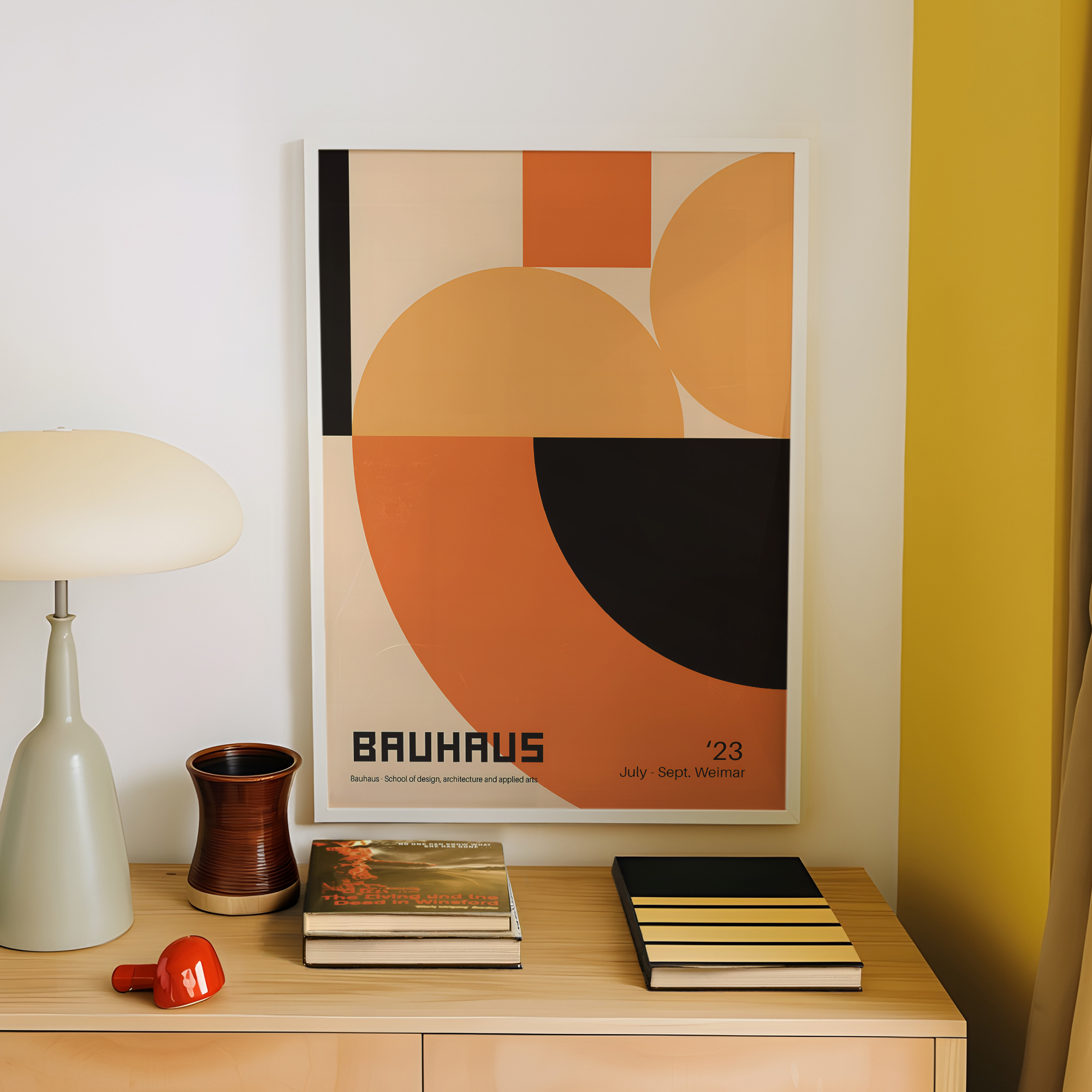 Modern Geometry Bauhaus School - Art Print Framed avis et prix