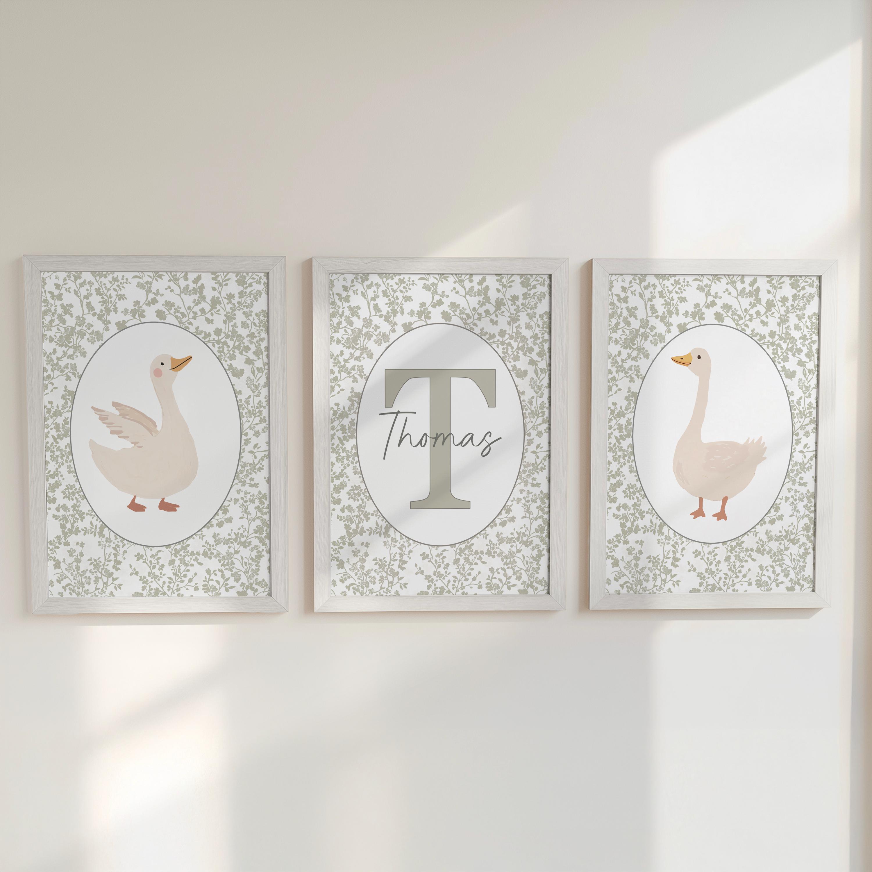 Goose Personalised Set of 3 Pr - Art Print Framed avis et prix