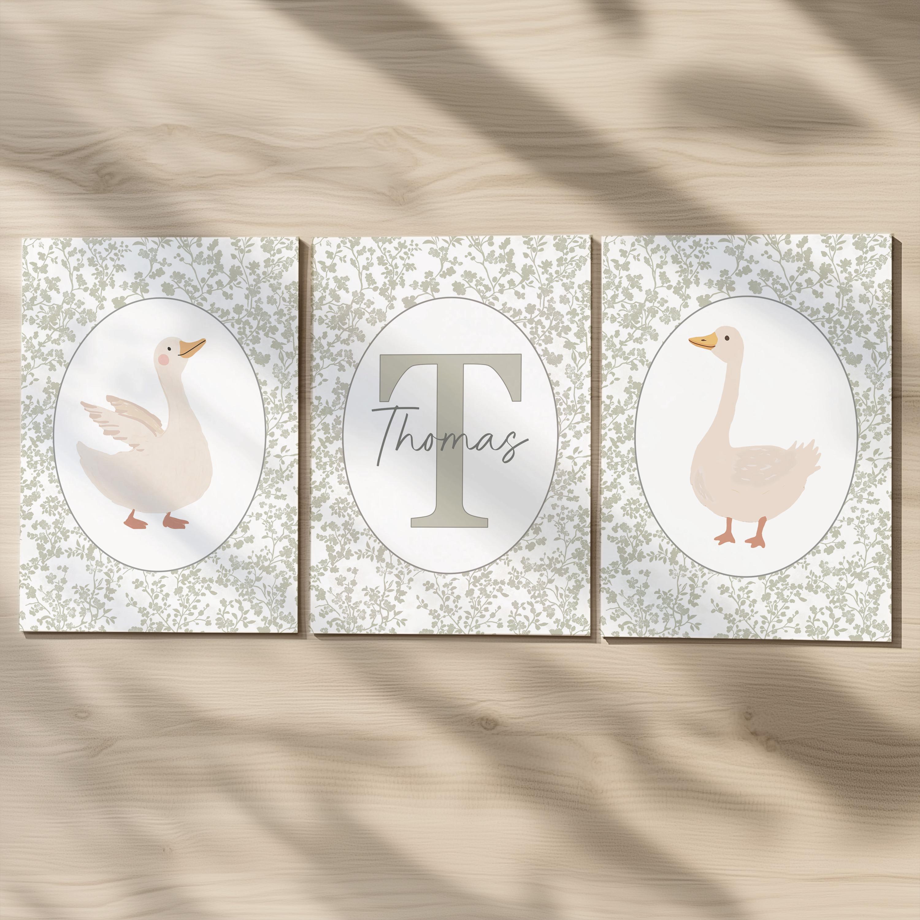 Goose Personalised Set of 3 Pr - Art Print Framed avis et prix