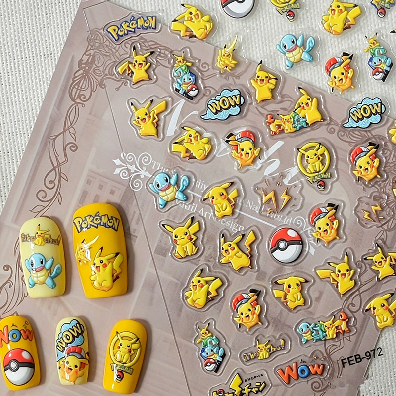 Cartoon Anime Pikachu Nail Art - Anime Merchandise Nepal avis et prix