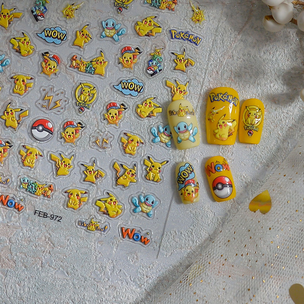 Cartoon Anime Pikachu Nail Art - Anime Merchandise Nepal avis et prix
