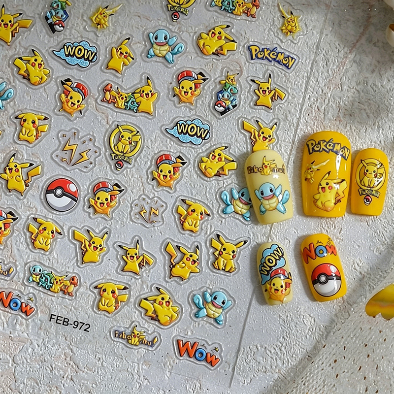 Cartoon Anime Pikachu Nail Art - Anime Merchandise Nepal avis et prix