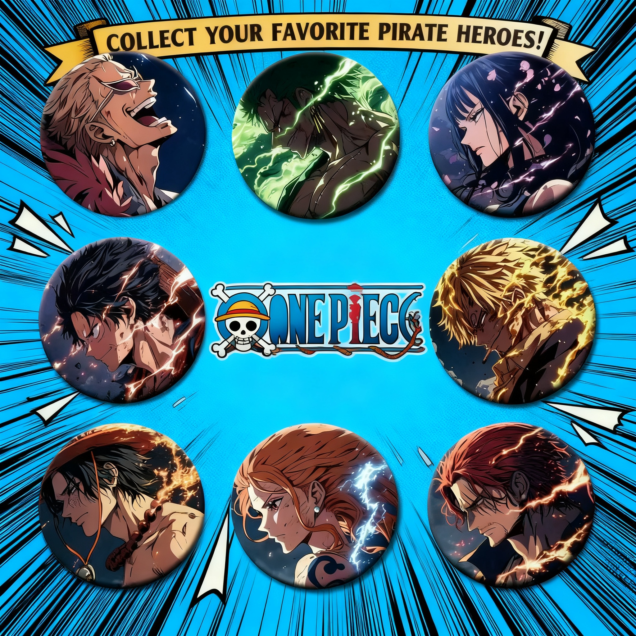 One Piece Badge Luffy Zoro Ace - Anime Expo Merchandise avis et prix