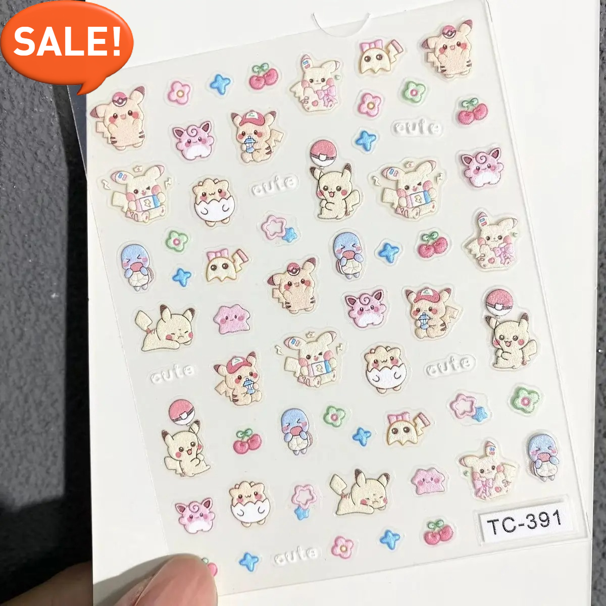 Pokemon Pikachu Nail Stickers  - Anime Merchandise Nepal avis et prix